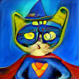 generated: a super math wizard cat, richly textured oil painting #6